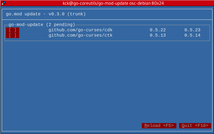 go-mod-update two-pending