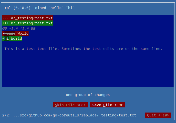 rpl hello.html saved file